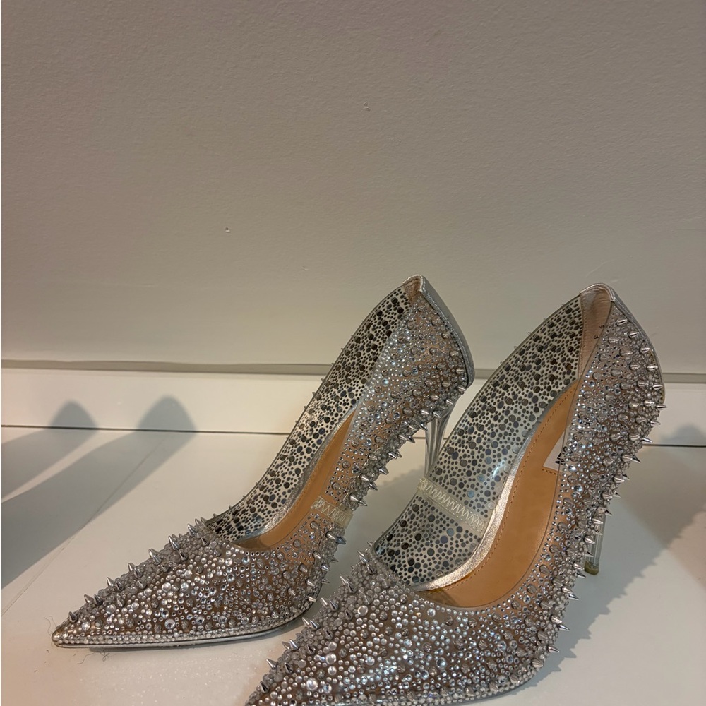 Steve Madden Silver Spiked Heels